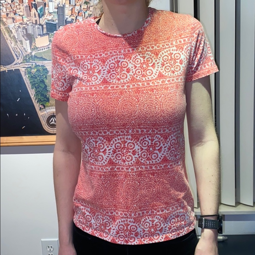 Talbots XS Pink Patterned Tee